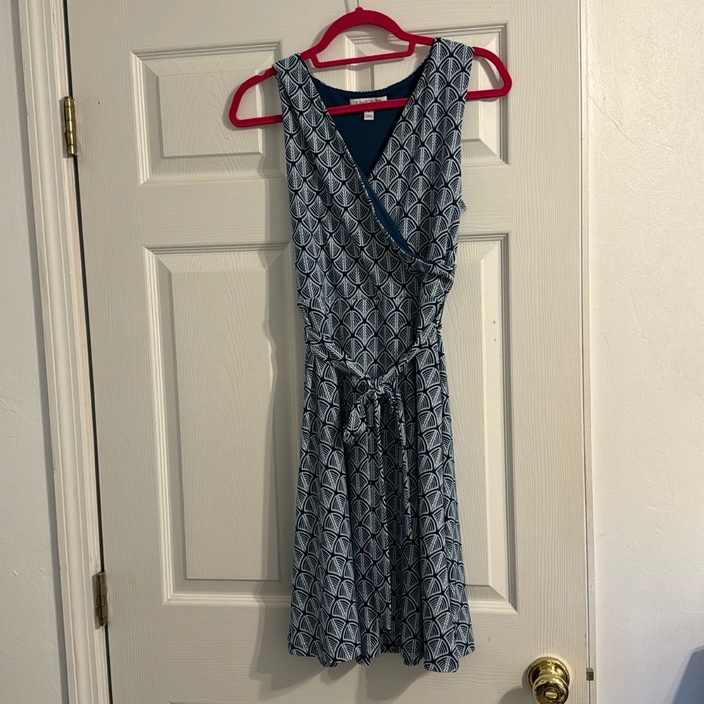 Blue and white wrap dress from 41 Hawthorn